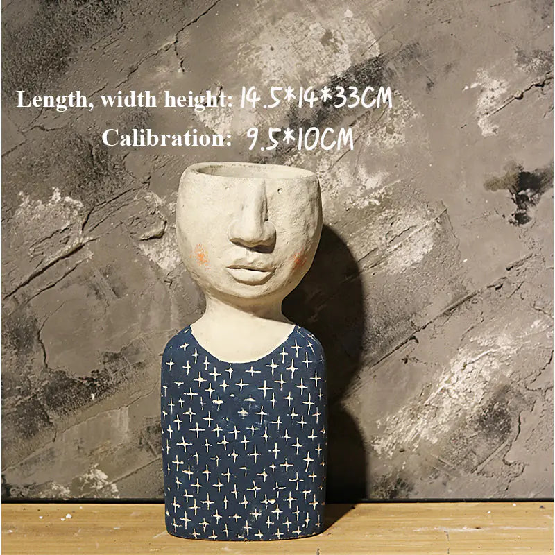 Artistic Portrait Sculpture Planter for Home Decor