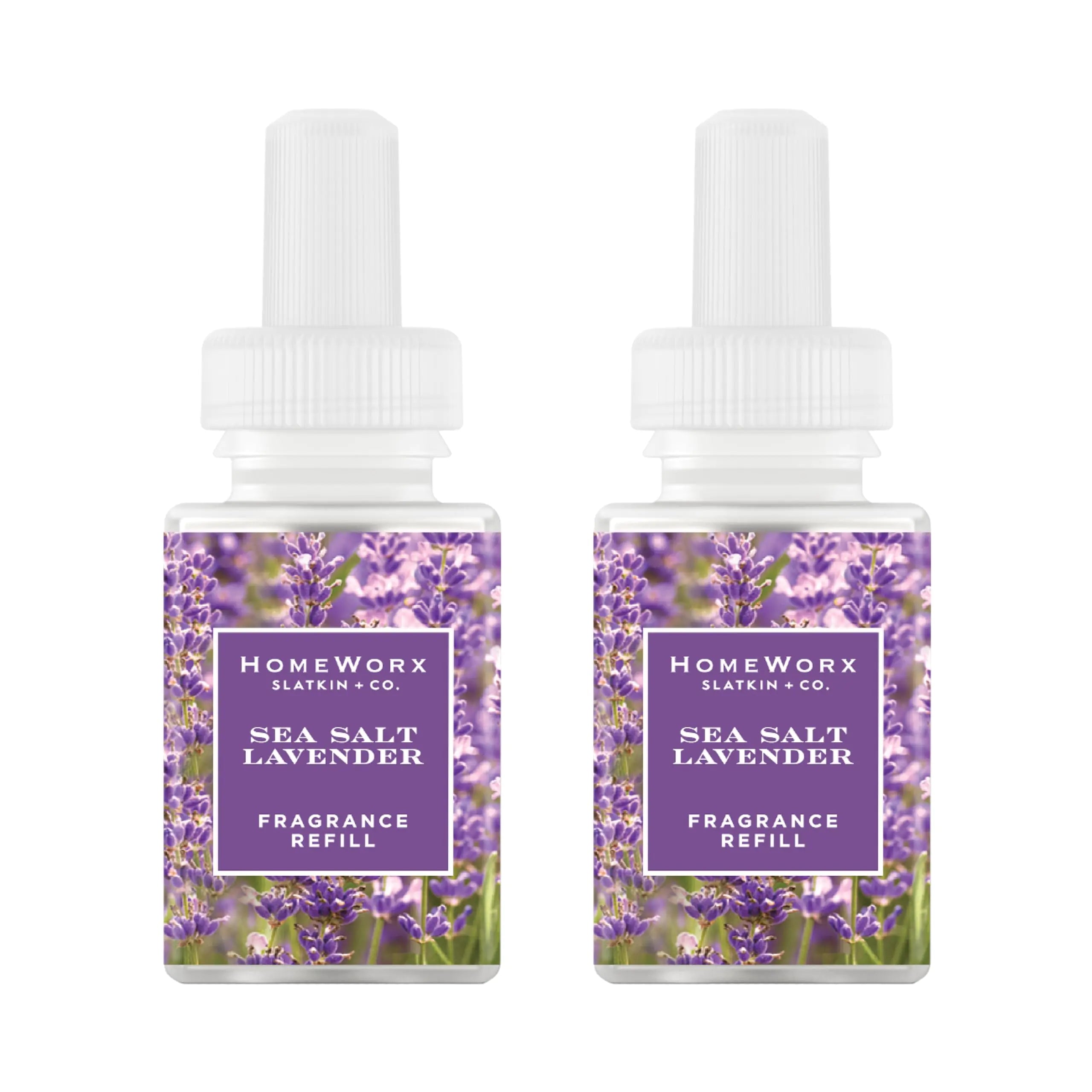 Pura and Homeworx - Smart Home Fragrance Diffuser Refill - Home Scent - up to 120-Hours of Fragrance per Vial - Clean & Safe Diffuser Fragrance - 2 Pack - Sea Salt Lavender