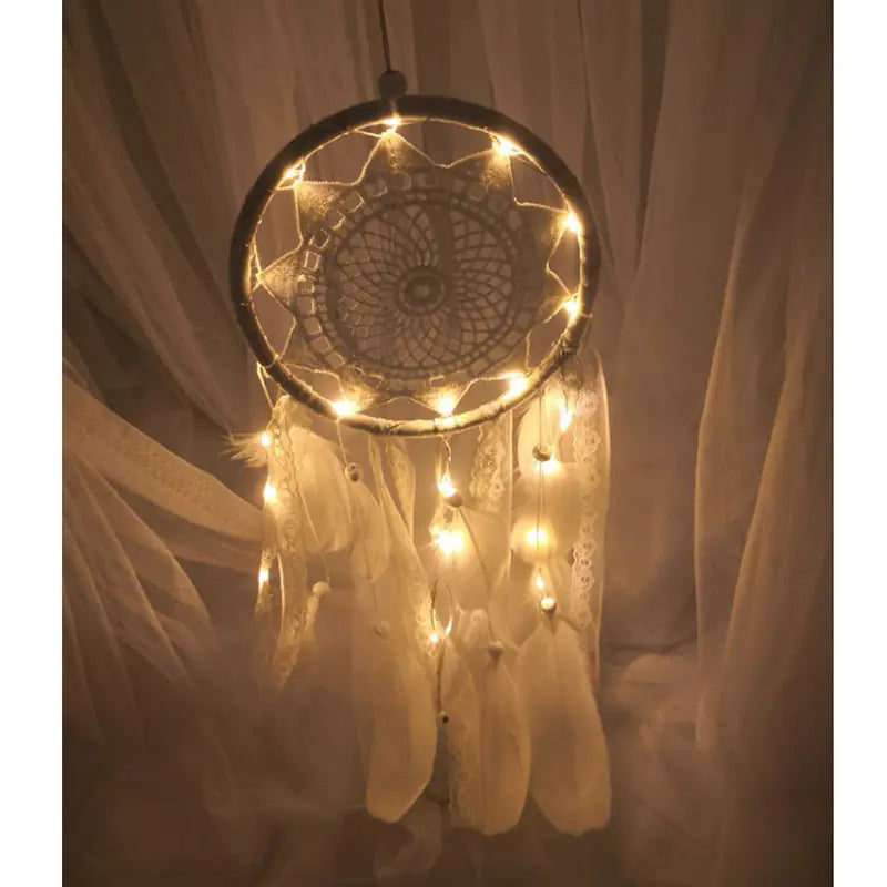 Lace Sunflower Dreamcatcher Home Decor with Feathers