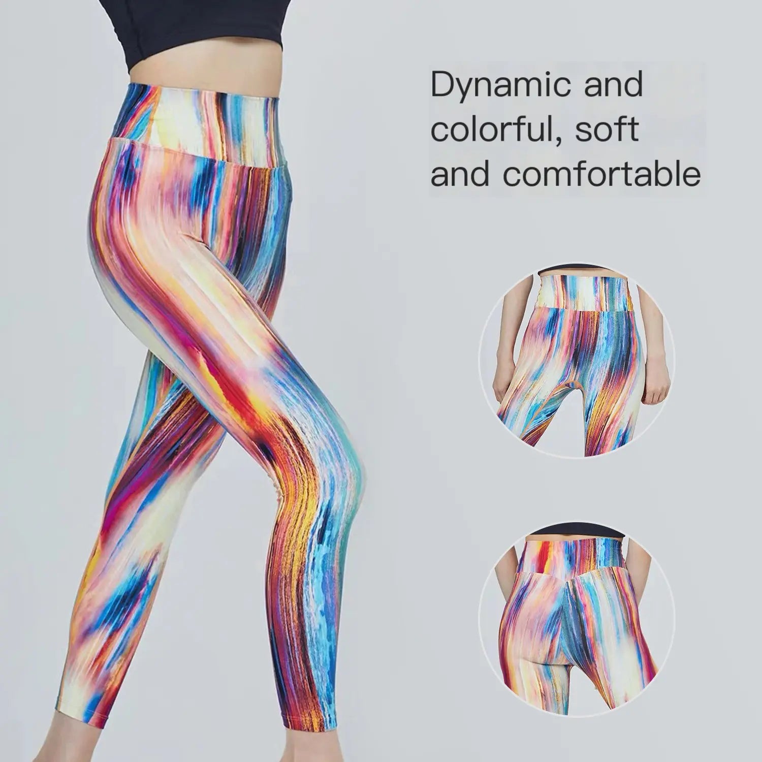 Colorful Cropped Yoga Pants for Active Lifestyle