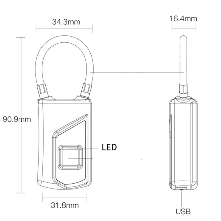 Smart Fingerprint Waterproof Padlock for Home & Luggage