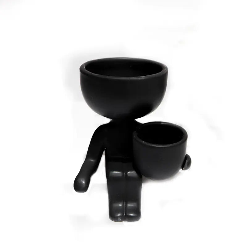 Ceramic Figurine Vase, Home Decor Planter Piece