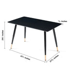 Black Modern Kitchen Dining MDF Table For Smart Home