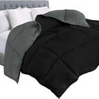 Utopia Bedding Comforter Duvet Insert Quilted Comforter with Corner Tabs Box Stitched Down Alternative Comforter King (Black/Grey)