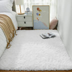 Ophanie White Area Rugs for Bedroom Fluffy 4x6 Fuzzy Shag Plush Soft Shaggy Bedside Cream Rug Ivory Living Room Carpet for Girls Kids Baby Teen Dorm Home Decor Aesthetic Nursery