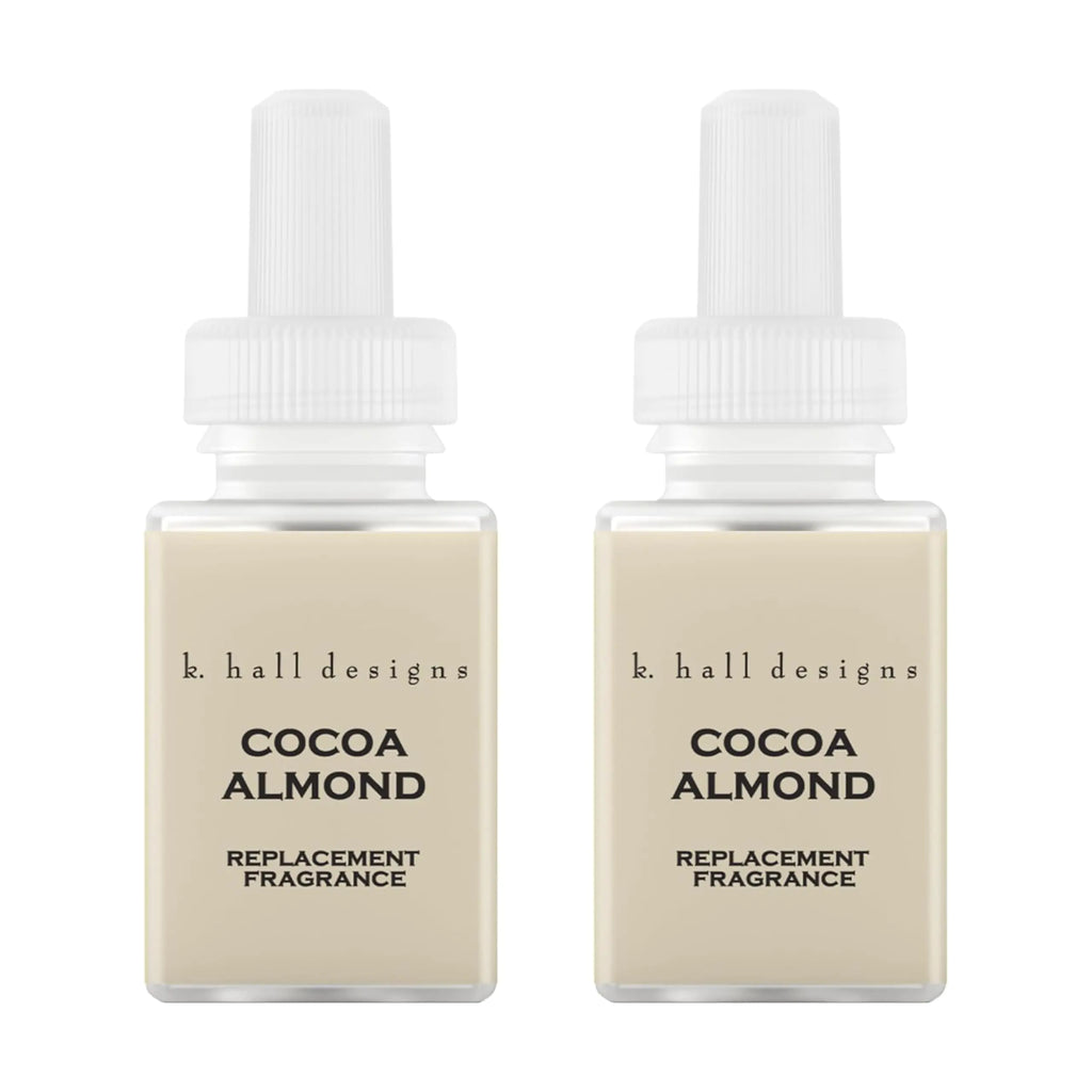 Pura & K. Hall Designs Home Scent Refill - Smart Home Air Diffuser Fragrance - Up to 120-Hours of Premium Fragrance per Refill - Household Essential - Clean Diffuser Fragrance - 2 Pack Cocoa Almond