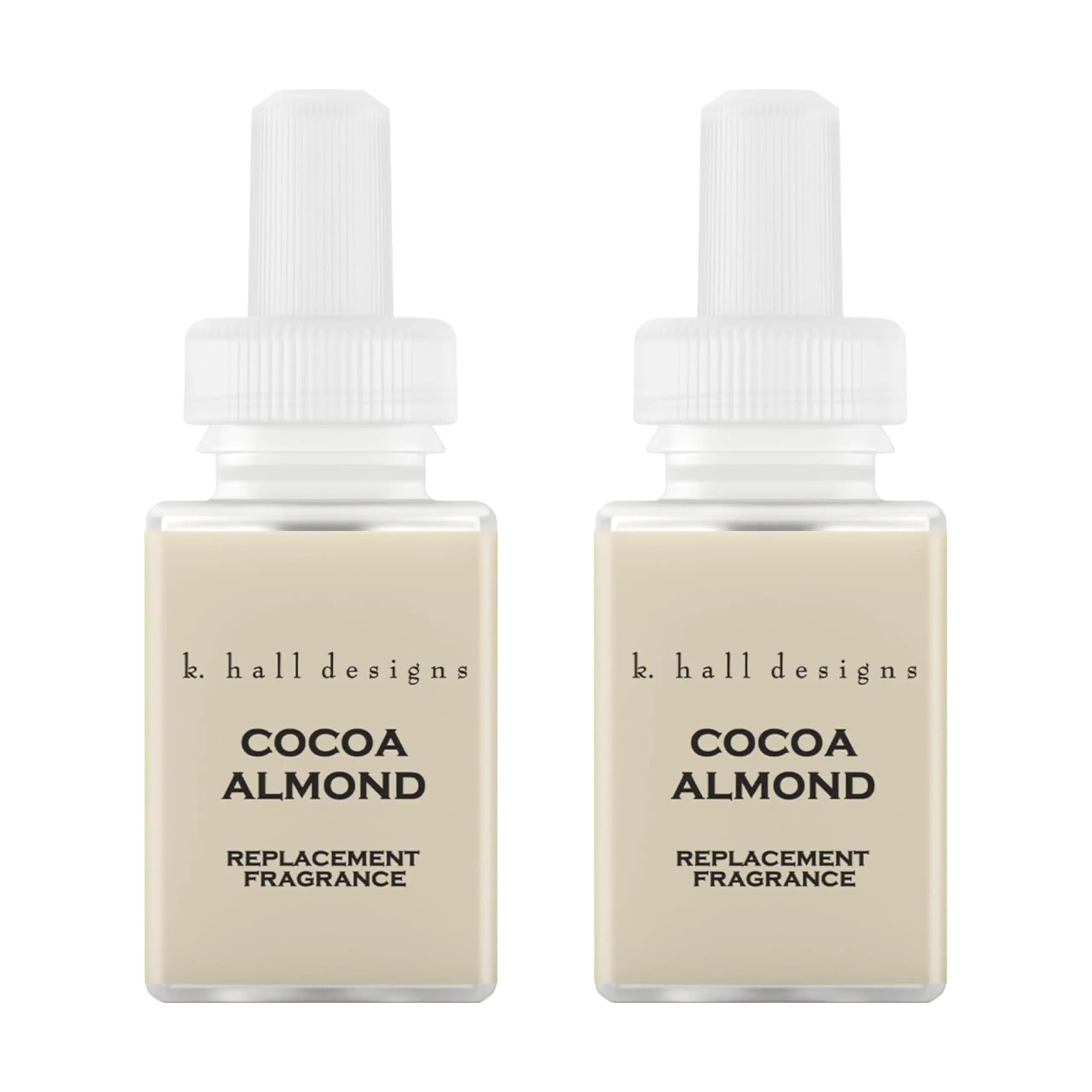 Pura & K. Hall Designs Home Scent Refill - Smart Home Air Diffuser Fragrance - Up to 120-Hours of Premium Fragrance per Refill - Household Essential - Clean Diffuser Fragrance - 2 Pack Cocoa Almond