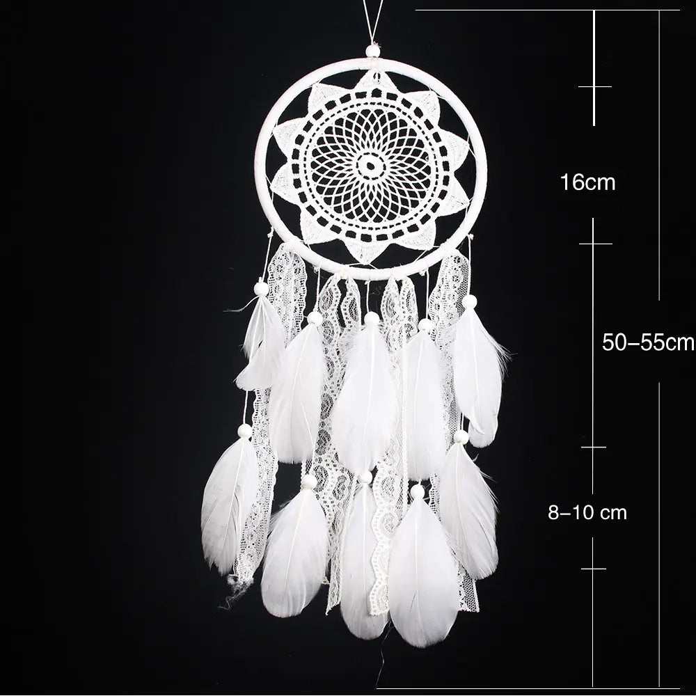 Lace Sunflower Dreamcatcher Home Decor with Feathers