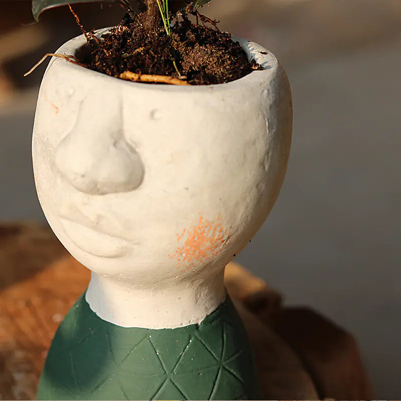 Artistic Portrait Sculpture Planter for Home Decor