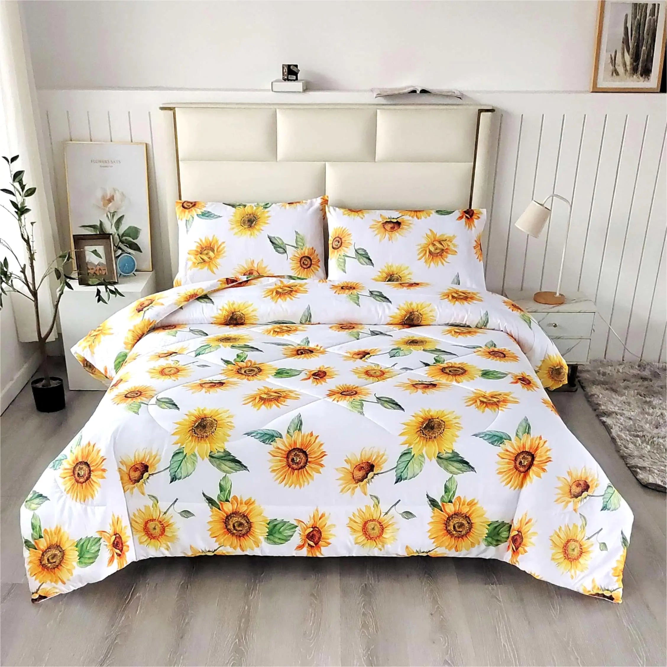 SDIII 3PCS Sunflower Comforter Set Twin for Boys Girls Teens and Kids Yellow Floral Comforter Set Twin Vintage Comforter Set Twin on Amazon