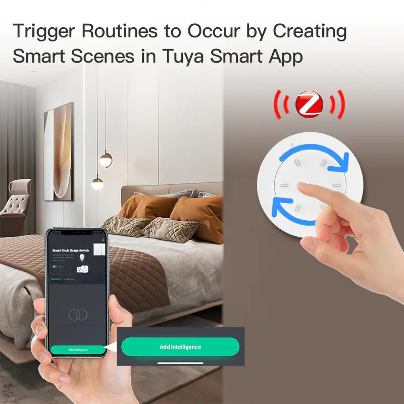 Zigbee Smart Home Scene Switch with Wireless Knob