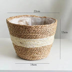 Woven Grass Planter Basket for Home Decor